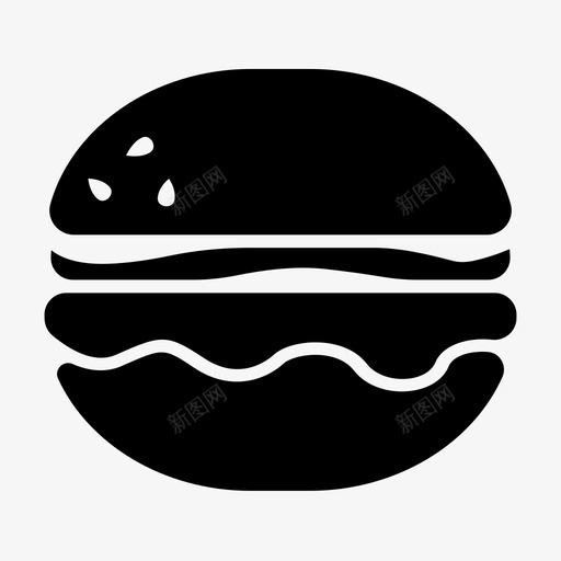 汉堡食欲饮食图标svg_新图网 https://ixintu.com 咖啡馆和餐厅 快餐 汉堡 美味 食欲 饮食