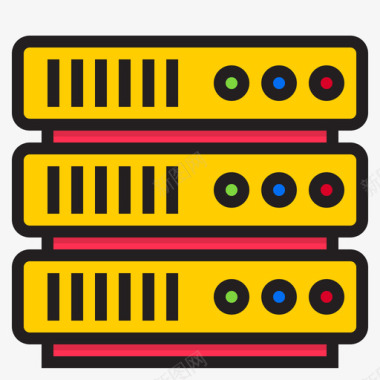 服务器网络技术15线颜色图标图标