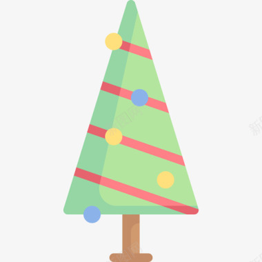 圣诞树圣诞装饰3扁平图标图标