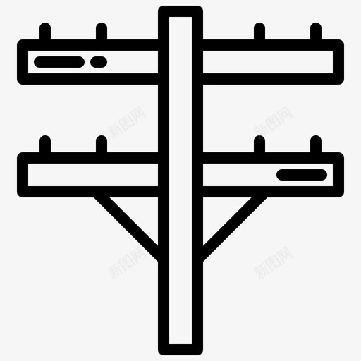 电线杆建筑65线性图标svg_新图网 https://ixintu.com 建筑 电线杆 线性