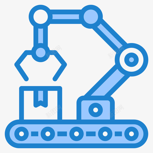 机械臂工程86蓝色图标svg_新图网 https://ixintu.com 工程86 机械臂 蓝色