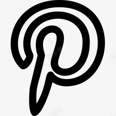 Pinterest社交标志4线性图标图标