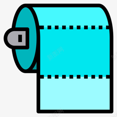 卫生纸清洁106线性颜色图标图标