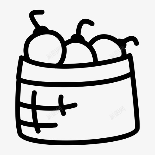 篮子里的装饰品圣诞节装饰图标svg_新图网 https://ixintu.com 圣诞节 圣诞节抽签 抽签 篮子里的装饰品 装饰