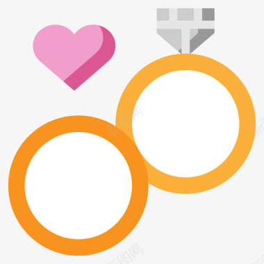 戒指爱情和浪漫15扁平图标图标