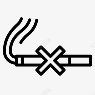 禁止吸烟6号飞机直线型图标图标