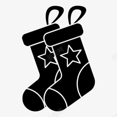 圣诞袜装饰品圣诞老人图标图标