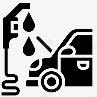 加油站汽车维修2字形图标图标