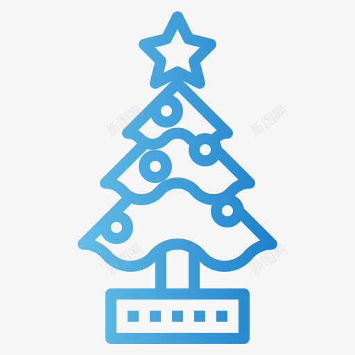 圣诞树冬季83渐变色图标svg_新图网 https://ixintu.com 冬季 变色 圣诞树 渐变