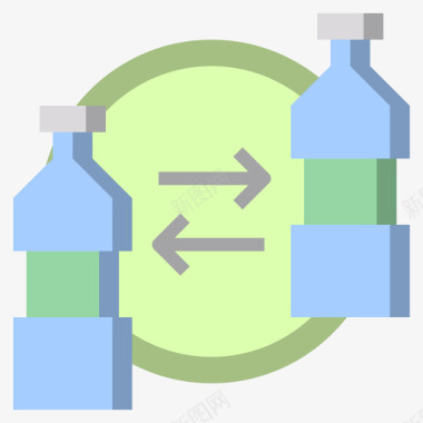 瓶可持续能源25扁平图标图标