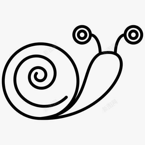 蜗牛秋季2px线条图标svg_新图网 https://ixintu.com 2px 图标 秋季 线条 蜗牛