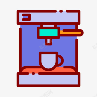 咖啡机家用23线性颜色图标图标