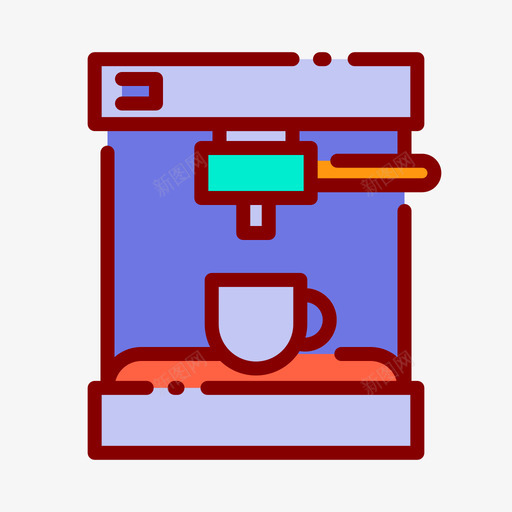 咖啡机家用23线性颜色图标svg_新图网 https://ixintu.com 咖啡机 家用 线性 颜色