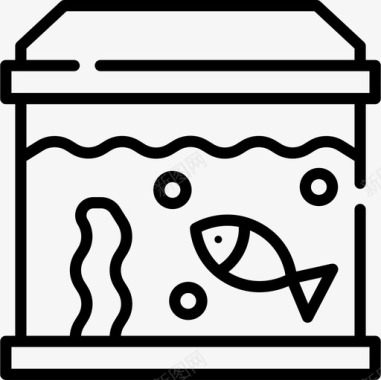 鱼缸自由时间22线性图标图标