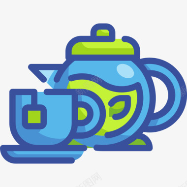 茶饮料25线性颜色图标图标