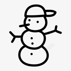 带帽雪人雪人带帽圣诞节抽签图标高清图片