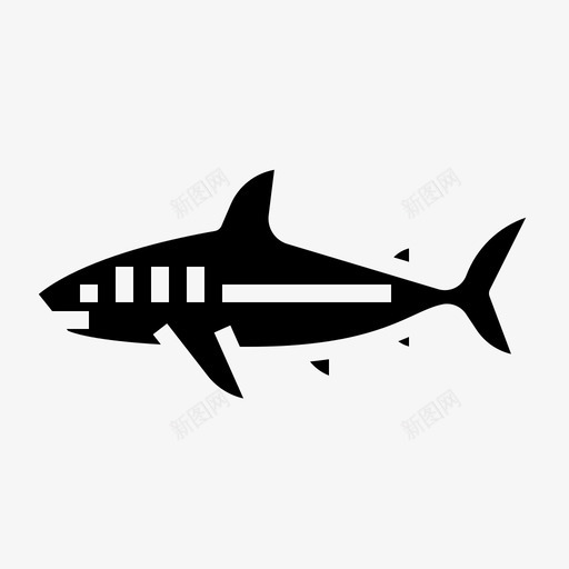鲨鱼动物76填充图标svg_新图网 https://ixintu.com 动物76 填充 鲨鱼