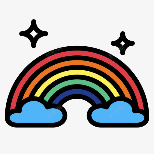 彩虹嬉皮士和和平3线性颜色图标svg_新图网 https://ixintu.com 嬉皮士和和平3 彩虹 线性颜色