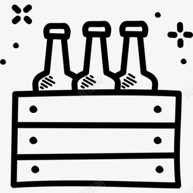 啤酒酒箱子图标图标