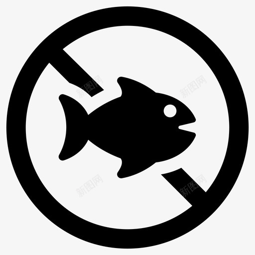 禁止捕鱼不允许捕鱼图标svg_新图网 https://ixintu.com 不允许 捕鱼 禁止