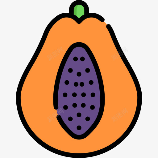 木瓜水果蔬菜12线状颜色图标svg_新图网 https://ixintu.com 木瓜 水果蔬菜12 线状颜色