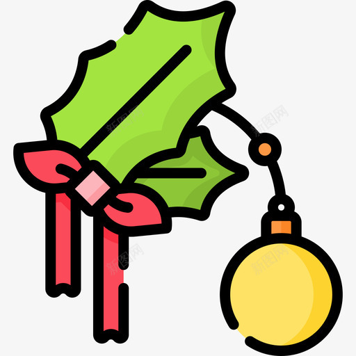 树叶圣诞礼物1线形颜色图标svg_新图网 https://ixintu.com 圣诞礼物1 树叶 线形颜色