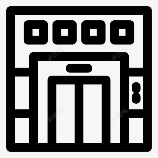 电梯按钮门图标svg_新图网 https://ixintu.com 办公室 按钮 楼层 电梯 门