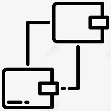 交易区块链50线性图标图标