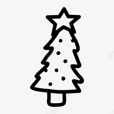 圣诞树画星图标图标