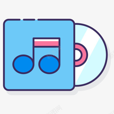 CD音乐120线性彩色图标图标