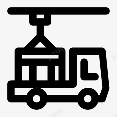 货运卡车交付装运和交付图标图标