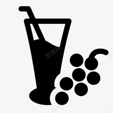 葡萄汁饮料生活方式图标图标