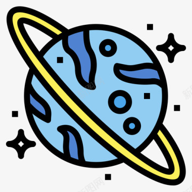 天王星美国航天局3线性颜色图标图标