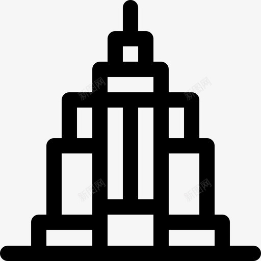 帝国大厦地标性纪念碑直线型图标svg_新图网 https://ixintu.com 地标 大厦 帝国 直线 纪念碑 线型