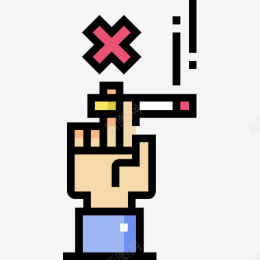 禁止吸烟公共服务7线性颜色图标图标