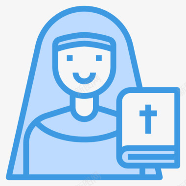 修女生活方式化身2蓝色图标图标