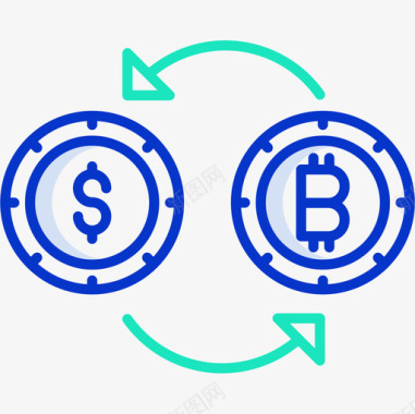 交易所加密货币45轮廓颜色图标图标