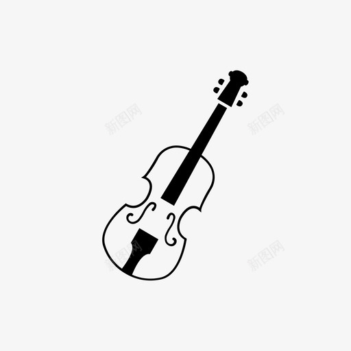 小提琴古典音乐乐器图标svg_新图网 https://ixintu.com 乐器 古典音乐 小提琴