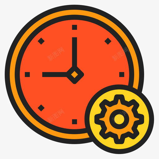 时钟设备服务1线颜色图标svg_新图网 https://ixintu.com 时钟 服务 设备 颜色