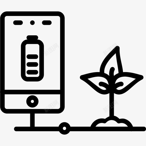 绿色智能手机充电环保能源图标svg_新图网 https://ixintu.com 环保 绿色智能手机充电 绿色能源 能源