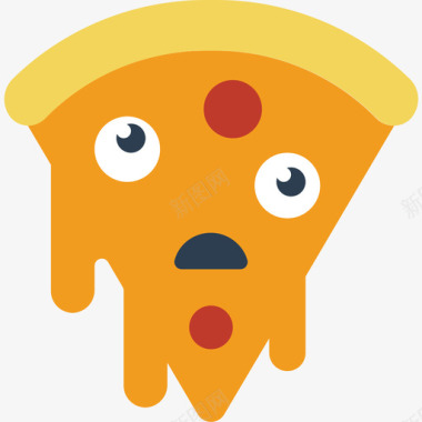 披萨片夜生活食品4平的图标图标