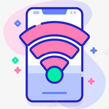 Wifi通信196线性彩色图标图标