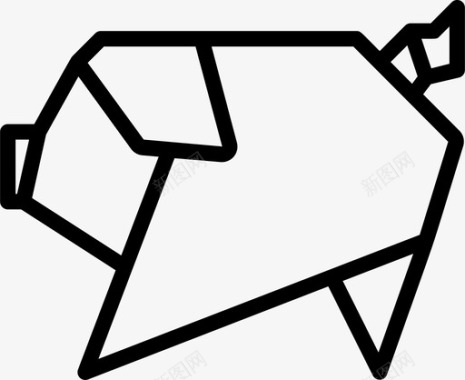 猪折纸3直系图标图标