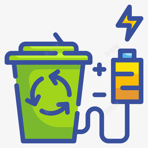 垃圾桶创新可再生能源2线性颜色图标svg_新图网 https://ixintu.com 再生 创新 可再 垃圾桶 线性 能源 颜色