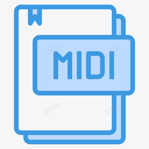 Midi文件类型18蓝色图标svg_新图网 https://ixintu.com Midi 文件类型18 蓝色