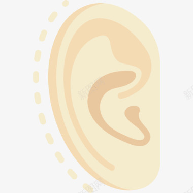 耳朵整形手术40扁平图标图标