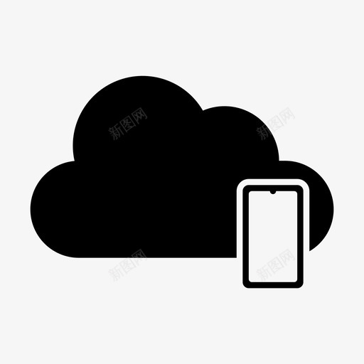 移动应用程序云图标svg_新图网 https://ixintu.com 应用程序 手机 智能 服务 电话 移动