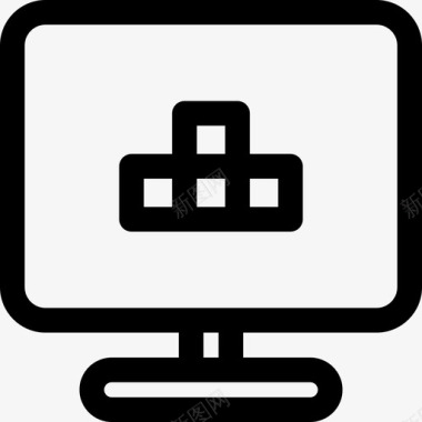 电子游戏电视29线性图标图标