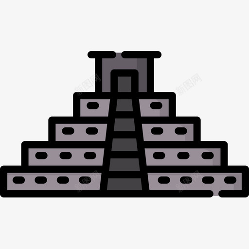 阿兹特克金字塔地标和纪念碑17线性颜色图标svg_新图网 https://ixintu.com 地标和纪念碑17 线性颜色 阿兹特克金字塔