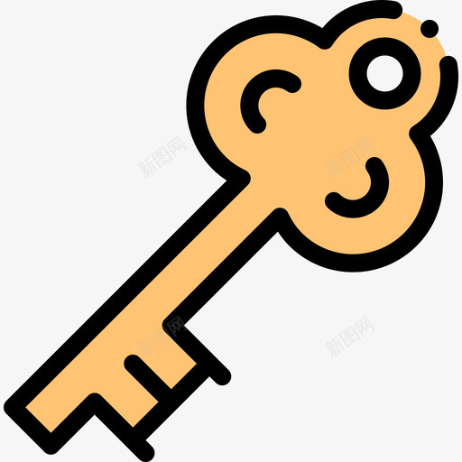 门钥匙家居用品22线性颜色图标svg_新图网 https://ixintu.com 家居用品 线性 钥匙 颜色